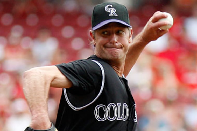 Pitcher Jamie Moyer was 2-5 this season, with a 5.70 ERA in 10 starts. (David Kohl/AP Photo)