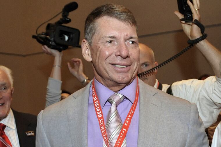 WWE Chairman and Chief Executive Officer Vince McMahon is shown at the Connecticut Republican Convention in Hartford, Conn., in 2010.