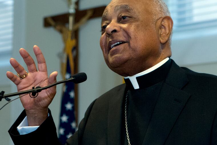 Archbishop designated by Pope Francis to the Archdiocese of Washington, Archbishop Wilton D. Gregory, speaks during a news conference at Washington Archdiocesan Pastoral Center in Hyattsville, Md., on April 4, 2019. Archbishop-designate Gregory will succeed Cardinal Donald Wuerl.