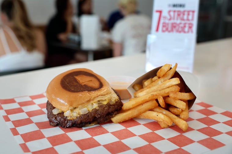 The double cheeseburger with crispy fries at 7TH STREET BURGER, 1215 Frankford Ave. in Philadelphia on Wednesday, August 26, 2026.