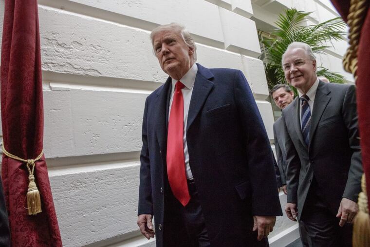 President Trump and Health and Human Services Secretary Tom Price in March.