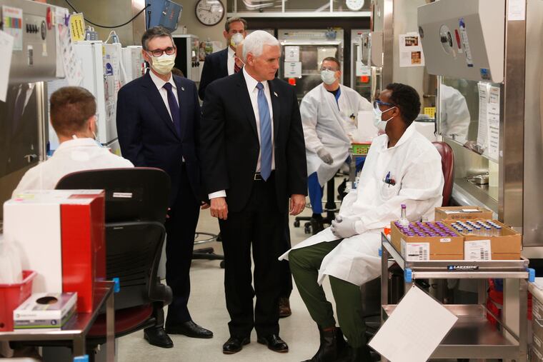 Vice President Mike Pence visited the molecular testing lab at Mayo Clinic on Tuesday.