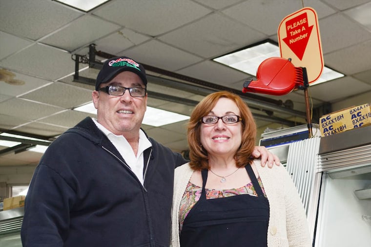 Janet Stechman, right, and her brother Salvatore Anastasi, left, are the co-owners of Anastasi Seafood located at 9th and Washington Street in South Philadelphia. Andrew Thayer / Staff Photographer