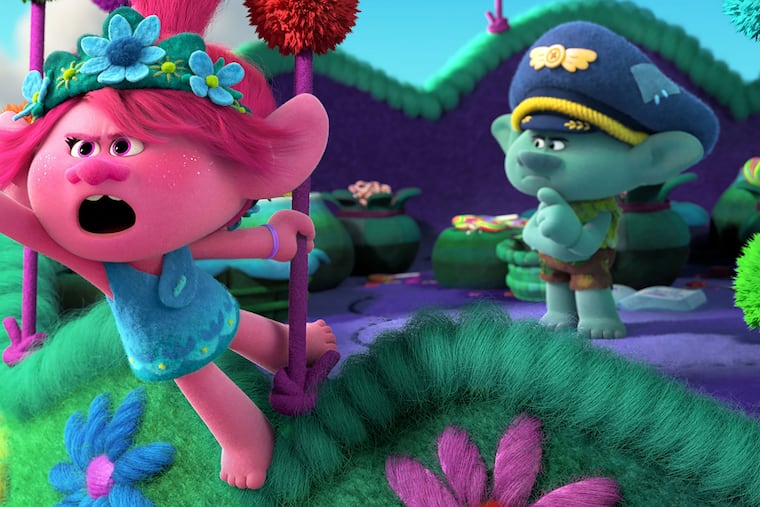 Poppy and Branch (voiced by Anna Kendrick and Justin Timberlake) are back in the movie 'Trolls World Tour.' (DreamWorks Animation/TNS)