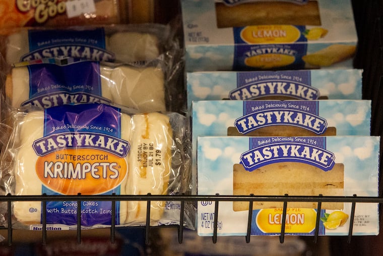 A display of TastyKake Krimpets and pies.