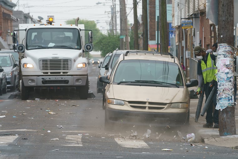 A new report discloses that Philly's new fleet of street sweeping trucks are too big for skinny streets.