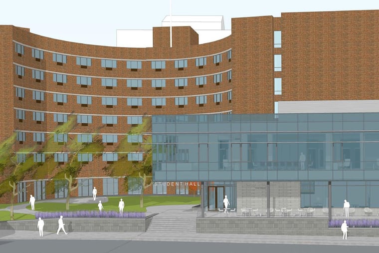 Artist's rendering of Drexel dorm building at 3301 Arch St. after renovations.