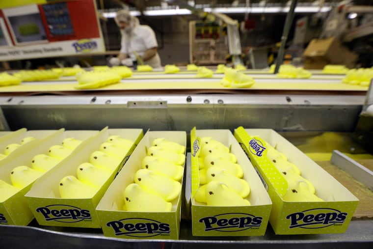 Peeps move through the manufacturing process at the Just Born factory in Bethlehem.