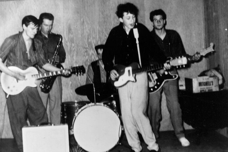 Robbie Robertson with his first group, Rhythm Chords, before he joined Ronnie Hawkins' the Hawks.