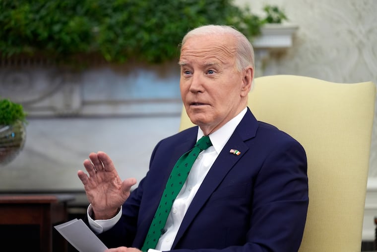 President Joe Biden meets with Irish Prime Minister Leo Varadkar in the Oval Office on Friday.