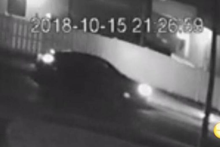 The car of the suspect who police say shot Rithina Torn, 29, of Philadelphia, during a road-rage dispute on Oct. 15, 2018.