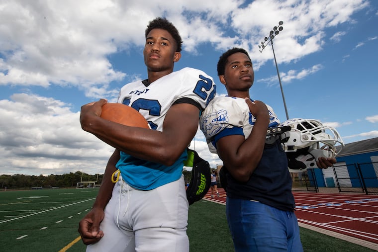 LaQwan Sims, left, and Derrick Parker are photographed at Gateway High School in Woodbury Heights, New Jersey. Tuesday, September 24, 2019.