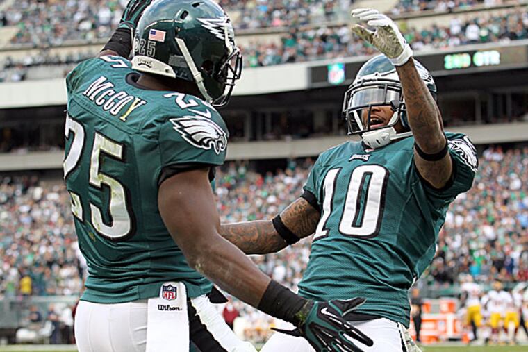 Eagles running back LeSean McCoy and wide receiver DeSean Jackson. (Yong Kim/Staff Photographer)