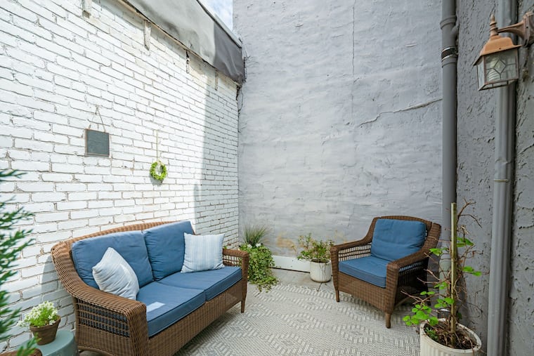 The seating area on the back patio.