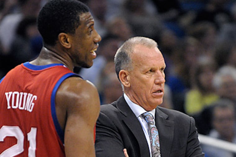 Philadelphia 76ers head coach Doug Collins has high hoped for Thaddeus Young. (Phelan M. Ebenhack/AP Photo)