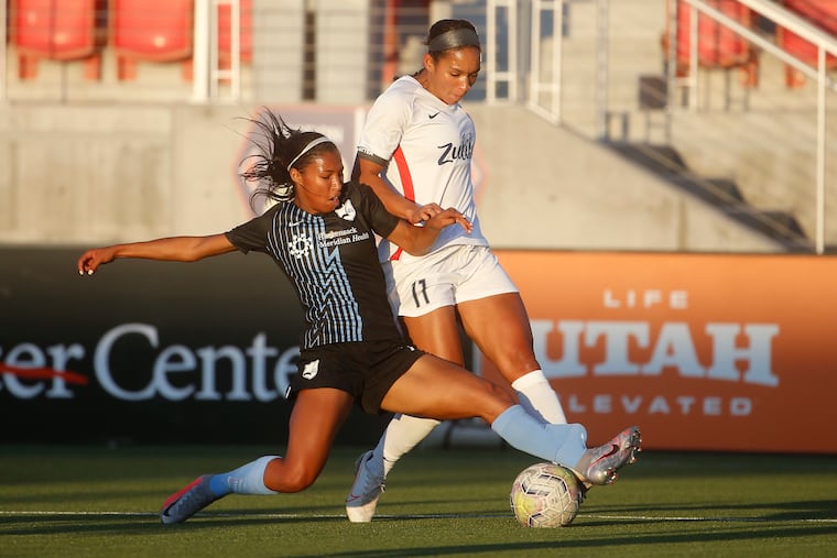Margaret Purce (left) and Sky Blue FC will be featured in the first NWSL Fall Series game on CBS.