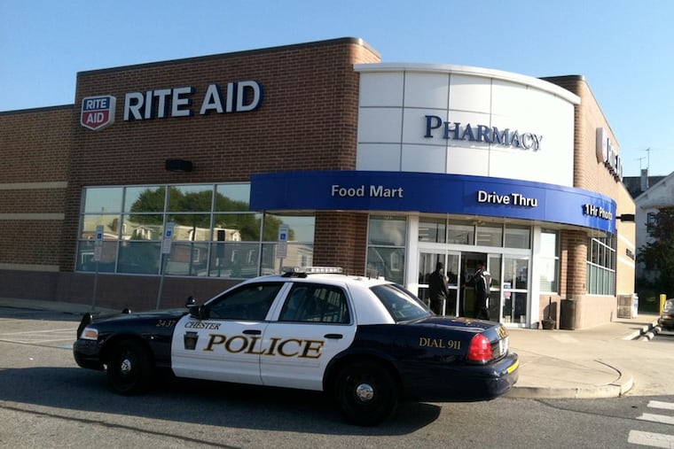 The Rite Aid in Chester where manager Jason Scott McClay was killed in an apparent robbery the night of Sept. 19, 2013.
