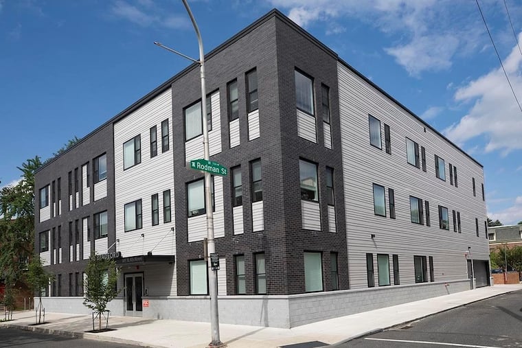 The Bradford apartment building at the former Society Hill Playhouse site at 507 S. Eighth St.
