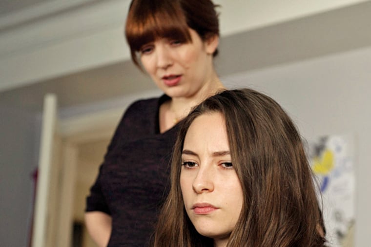 Katherine Parkinson as Laura Hawkins and Lucy Carless as Mattie Hawkins in "Humans." (Photo Credit: Des Willie/Kudos/AMC/C4)