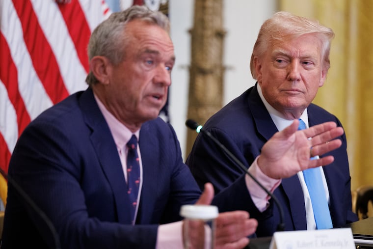 President Donald Trump listens as Kennedy speaks during a “Making Health Technology Great Again” event at the White House in July.