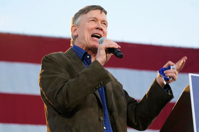 John Hickenlooper, Democratic candidate for the U.S. Senate seat in Colorado, speaks during a car rally in Denver. (AP Photo/David Zalubowski, File)