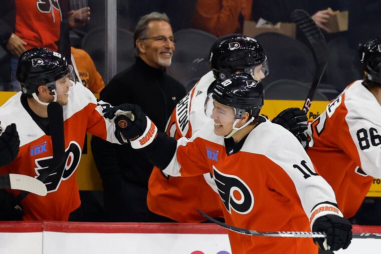 Flyers right wing Bobby Brink had a second period goal and scored the shootout winner over the Capitals.