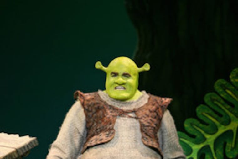Brian d'Arcy James portrays Shrek inthe theater productionof "Shrek: The Musical."