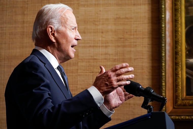 President Joe Biden speaks from the Treaty Room in the White House on Wednesday about the withdrawal of the remainder of U.S. troops from Afghanistan.