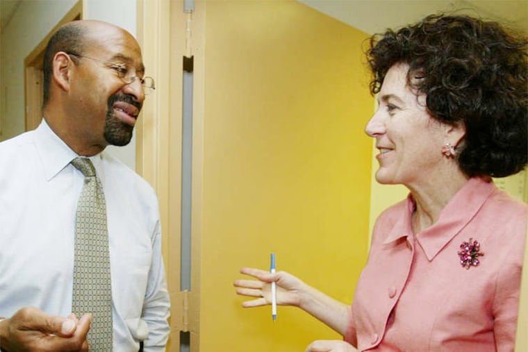erry Gillen (right) chats with Nutter in 2007 as his political adviser. Gillen, the first announced candidate, cited a lack of money in departing the race.