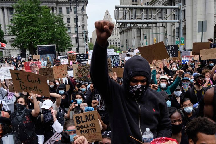Protesters gather at New York's Foley Square as part of a demonstration to protest the death of George Floyd, who died May 25 after he was pinned at the neck by a Minneapolis police officer.