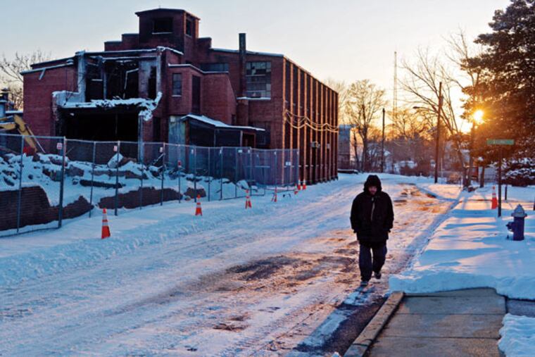 Wesley Gauntt, 45, makes his way to the Extended Hand Ministries shelter in Mount Holly at dinnertime Feb. 17, 2015. He has been homeless about a year, and eats there frequently, staying overnight, usually only when temperatures force a Code Blue.