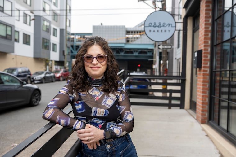 Tova Du Plessis in front of her former Essen Bakery shop on Berks Street on Nov. 21, 2025.