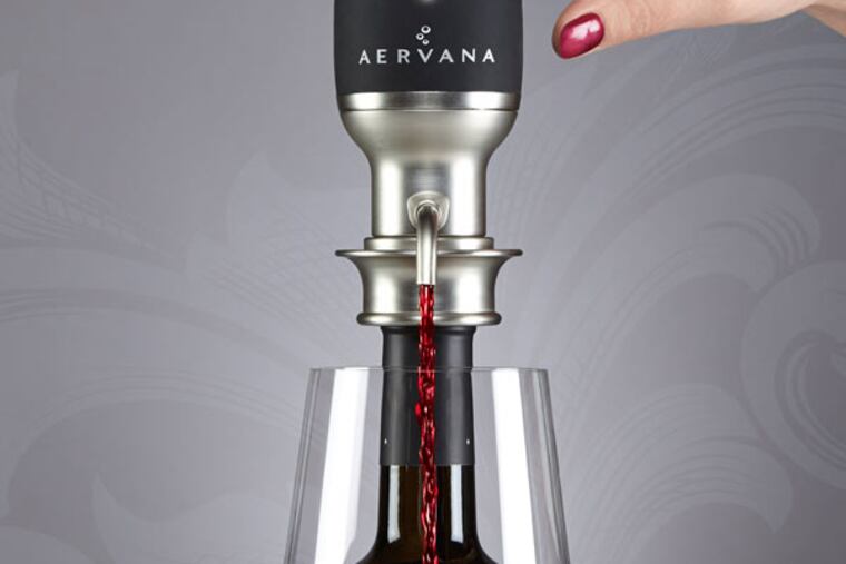 Aervana, a Bethlehem-based automatic pouring and aerating system, opens up the flavor of wine with push of a button. (Aervana)