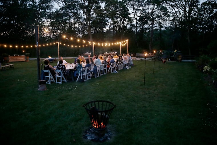 Dessert is about to be served to guests as they experience the Farm To Fin dinner at Beach Plum Farm in West Cape May, N.J. on June 28, 2019.