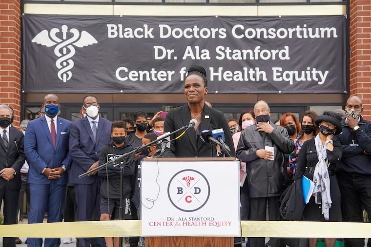 Ala Stanford speaks at the opening of the Dr. Ala Stanford Center for Health Equity on Oct. 27, 2021. The center was opened with the goal of making healthcare accessible for those in communities who might struggle to get proper treatment. Stanford is now running for Congress.