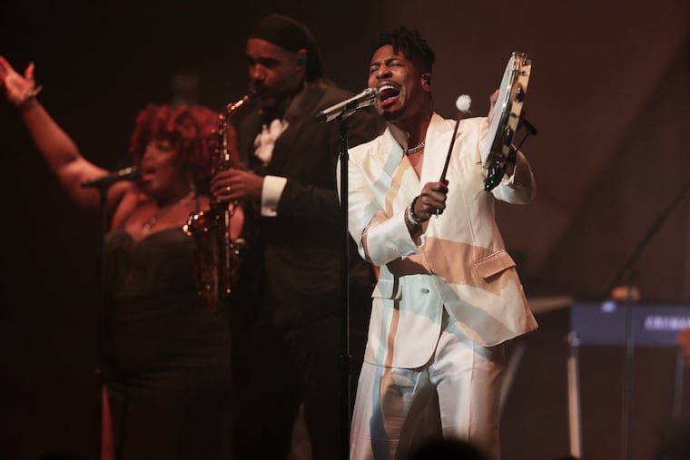 Jon Batiste performs at The Met in Philadelphia on Thursday, October 30, 2025.