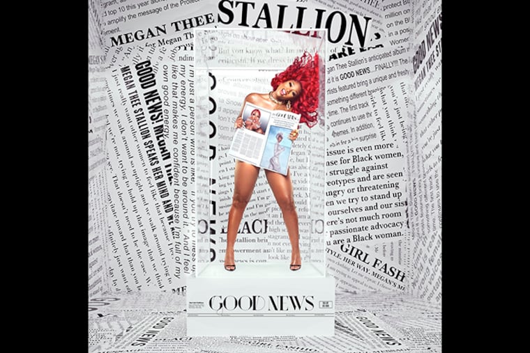 This cover image released by 300 Entertainment shows "Good News" a debut album by Megan Thee Stallion releasing on Friday. (300 Entertainment via AP)