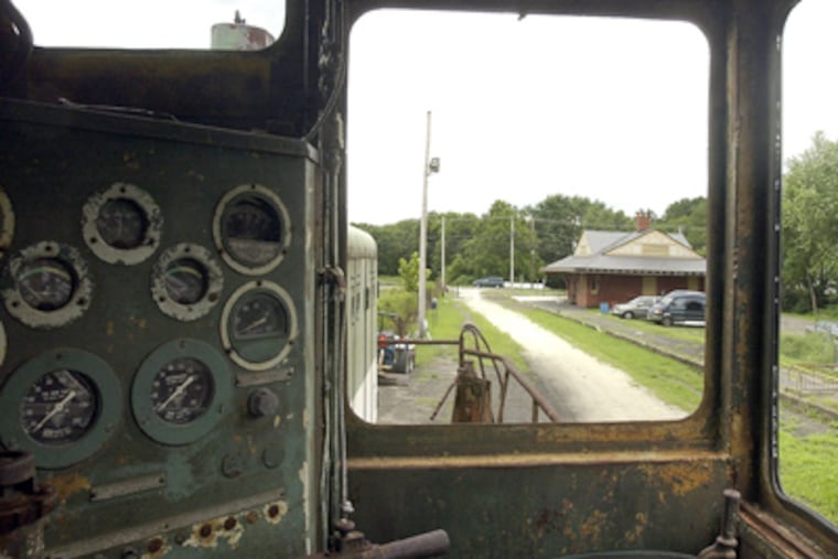 The old Pemberton train station seen from a 100-ton locomotive waiting for restoration. (Akira Suwa / Staff Photographer)