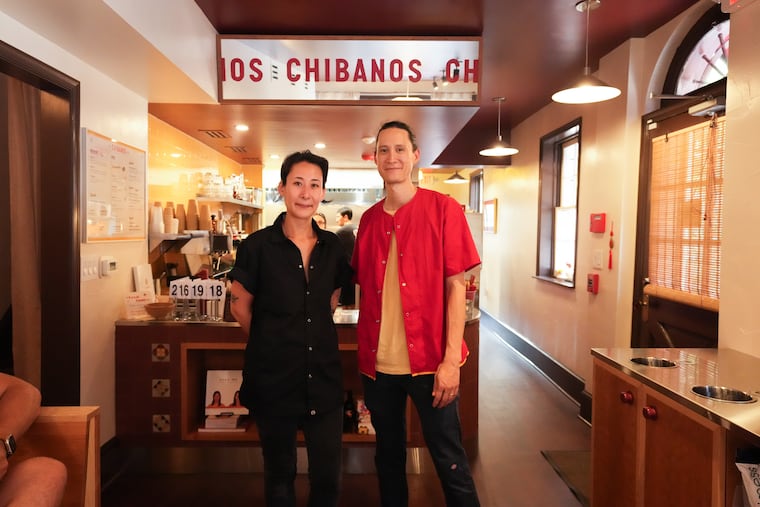 Executive chef Aya Iwatani (left) and owner Evan Jaroff (right) inside Chibanos, their Cuban-Chinese sandwich shop that opened on July 1 at 1127 Pine St.