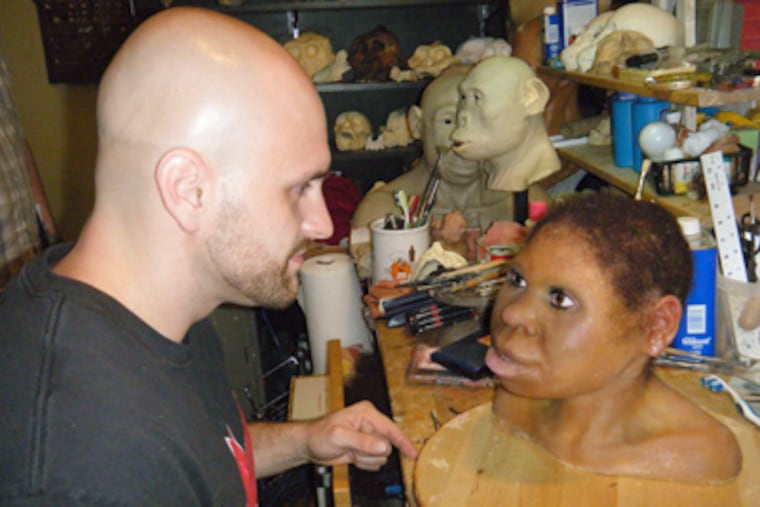 Paleoartist Viktor works on the model of Bouchra, which means “good news” in Arabic. Some say it’s possible this child’s people were part of our ancestry. (NGT)