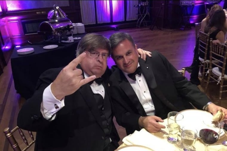 Louis K. Habina, left, with Gregory Montanaro, a Drexel University vice president and past president of the Union League.