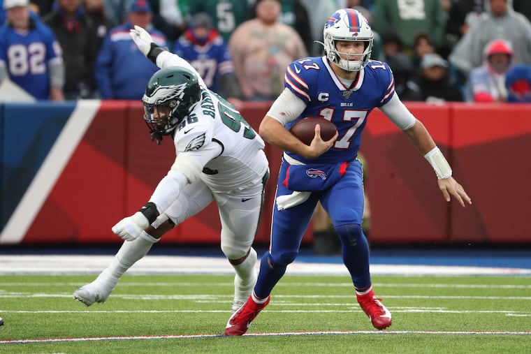 Derke Barnett, shown here missing Buffalo’s Josh Allen in 2019, need to improve his game.