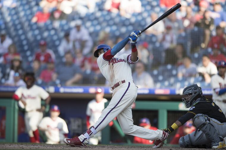 Aaron Altherr, hitting the game-winning single Sunday.