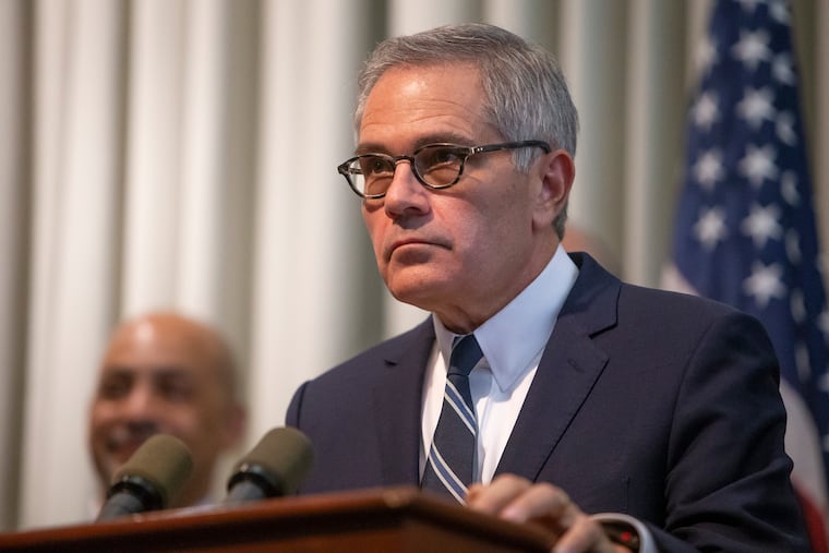 District Attorney Larry Krasner speaks during a press conference about the DA's Office's position on the constitutionality of the death penalty in Pennsylvania on Tuesday, July 16, 2019. The DA's Office on Monday night filed a response to a death-row inmate's petition asking the state high court to declare the death penalty unconstitutional.