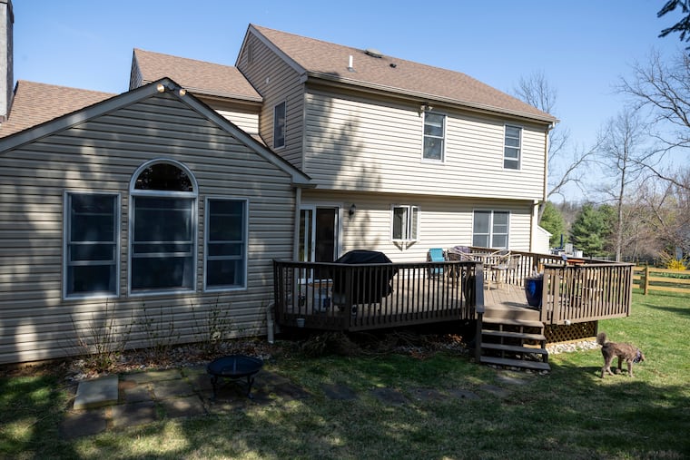 Chris and Tessie's backyard. They wanted more than a half acre of outdoor space. 