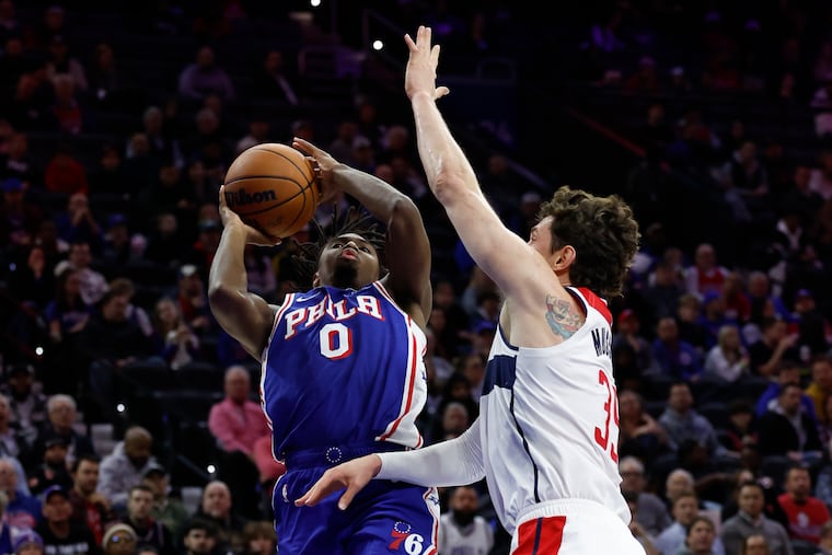 Sixers guard Tyrese Maxey had 24 points and six assists against the Wizards on Monday.