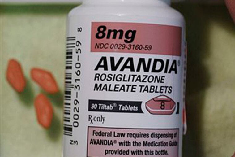 A bottle of Avandia pills. A review released July 9 by federal health scientists reinforces potential ties between the diabetes pill Avandia and heart attack and death, opening the door for government action, including a possible withdrawal of the once blockbuster drug. (AP Photo/Paul Sakuma, file)