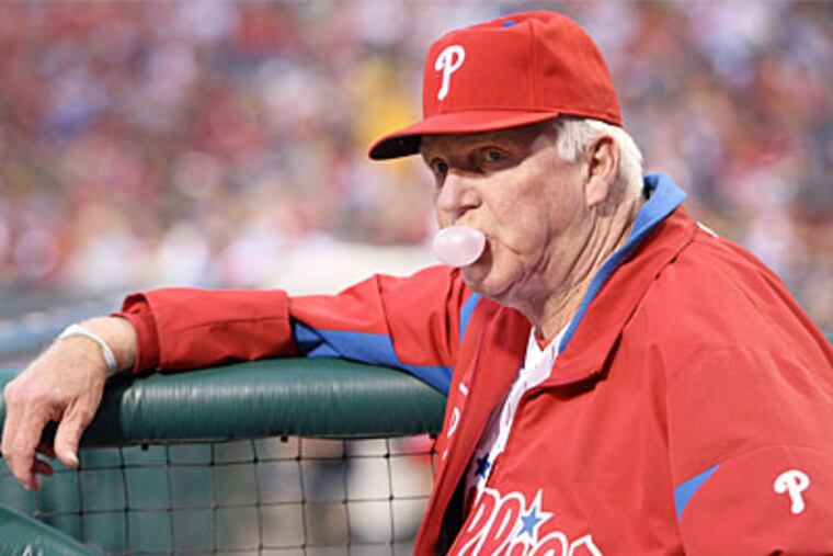 Charlie Manuel addressed the team after Wednesday night's Phillies loss to the Mets. (Steven M. Falk / Staff Photographer)