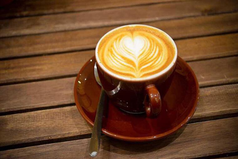 Latte art at Mugshots Coffeehouse, 1925 Fairmount Ave.