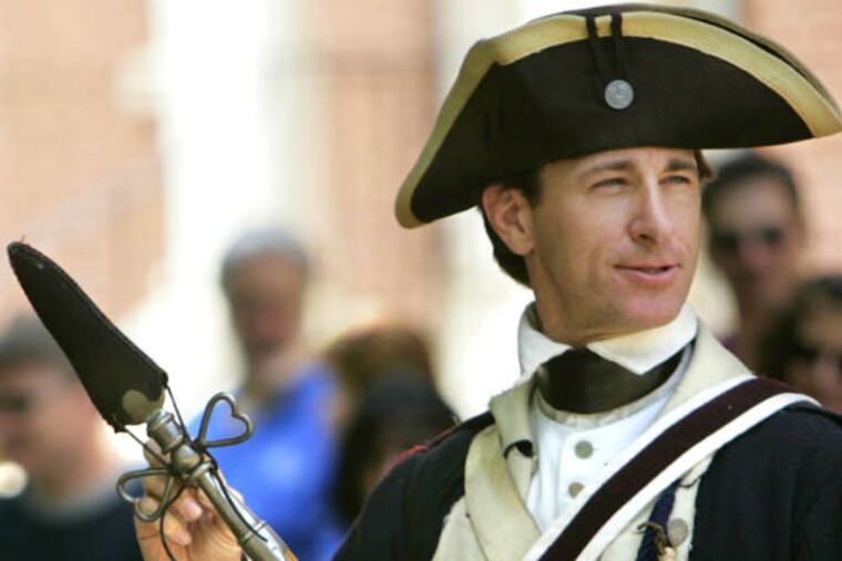 A scene from a Revolutionary military muster reenacted by , which is celebrating the 10th anniversary of Once Upon a Nation. (Historic Philadelphia)